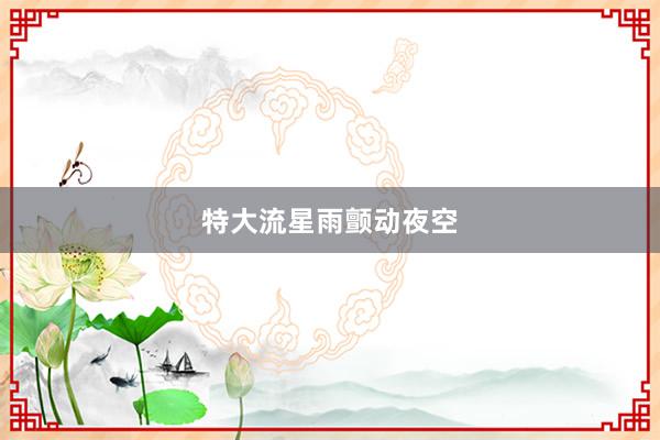 特大流星雨颤动夜空